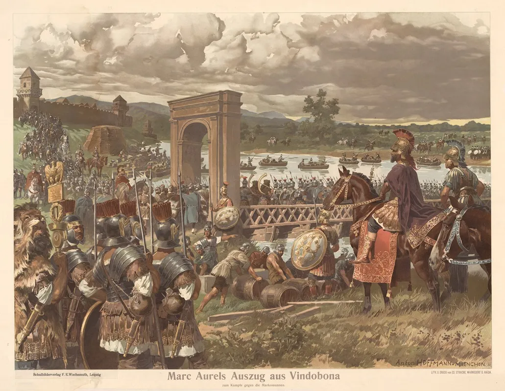 Marcus Aurelius Expedition From Vindobona 2 Wall Art by Anton Hoffmann - High-Resolution Digital Print