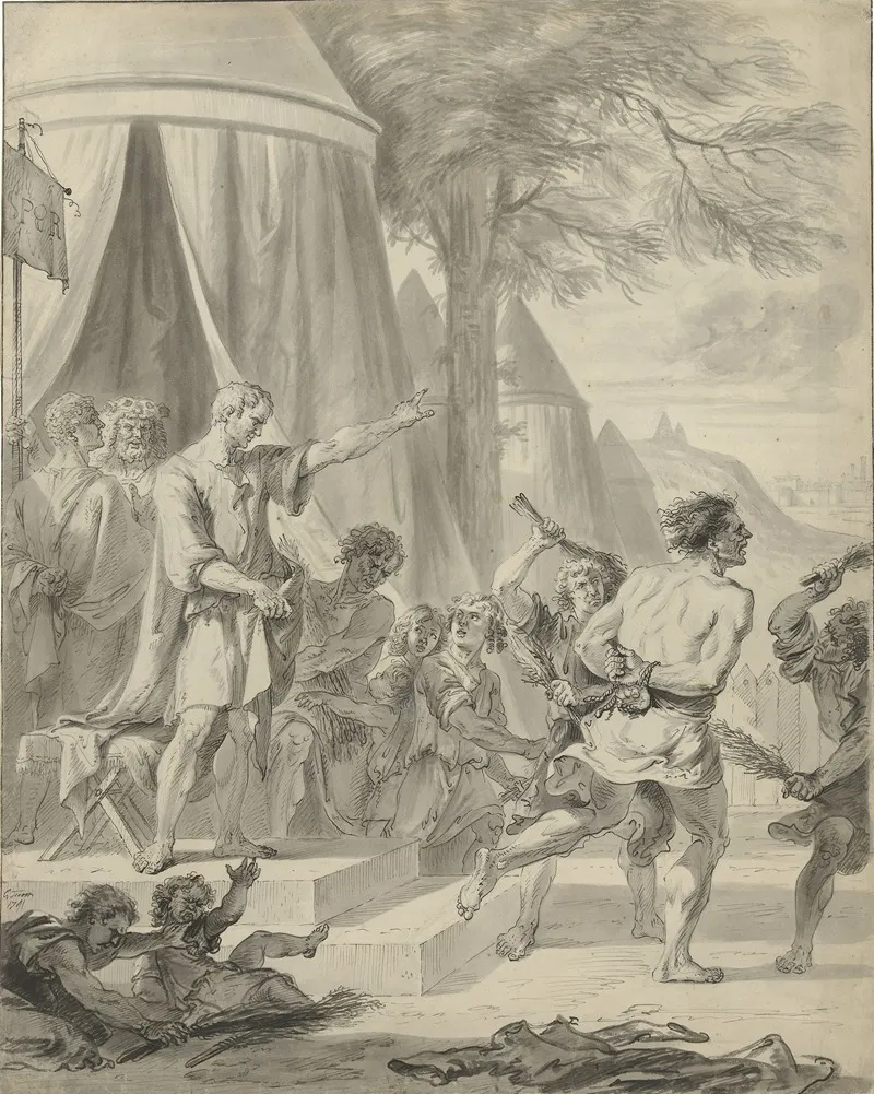 Marcus Furius Camillus Laat De Schoolmeester Van De Falerii Door Diens Leerlingen Geselen