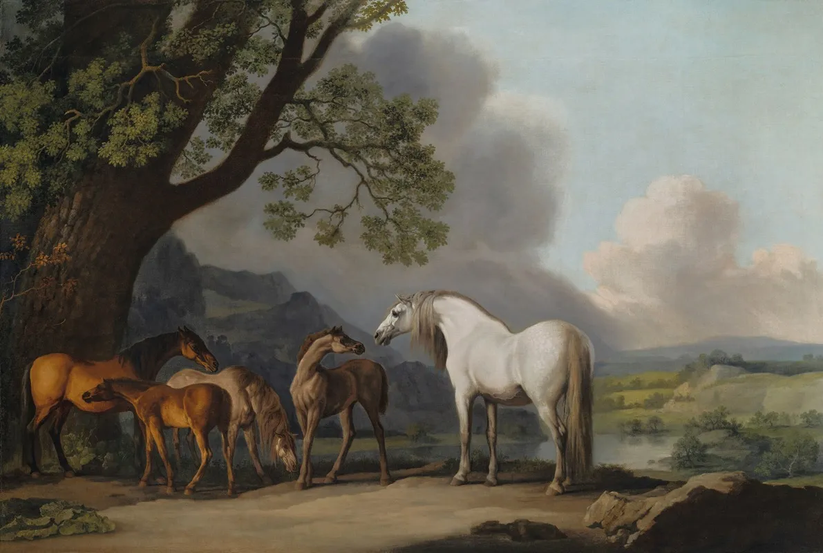 Mares And Foals In An Extensive Landscape