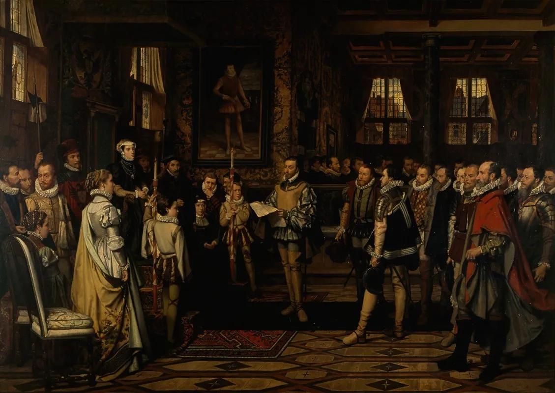 Margaret Of Parma Recieves The Petittion Of The Nobility Wall Art by Frans Vinck - High-Resolution Digital Print