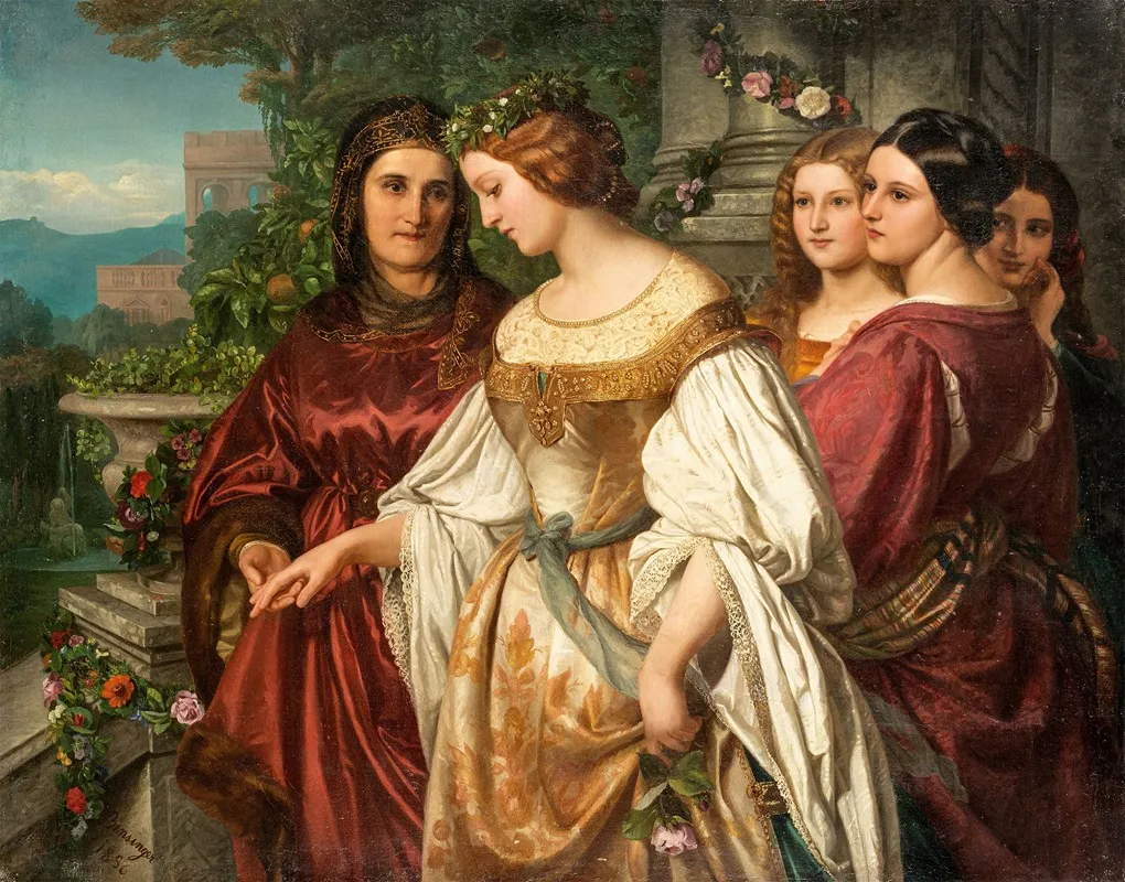 Margarethas Longing From Joseph Victor Von Scheffels Trumpeter Von Sackingen Wall Art by Amalie Bensinger - High-Resolution Digital Print