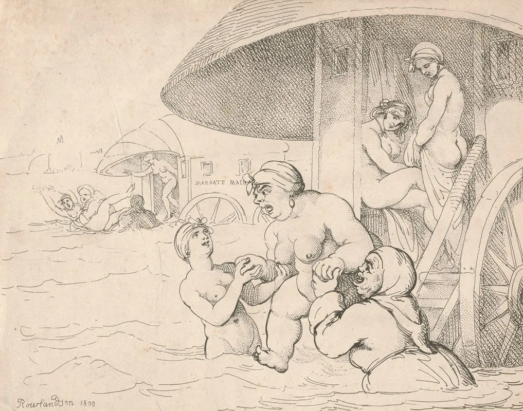Margate Bathers Wall Art by Thomas Rowlandson - High-Resolution Digital Print