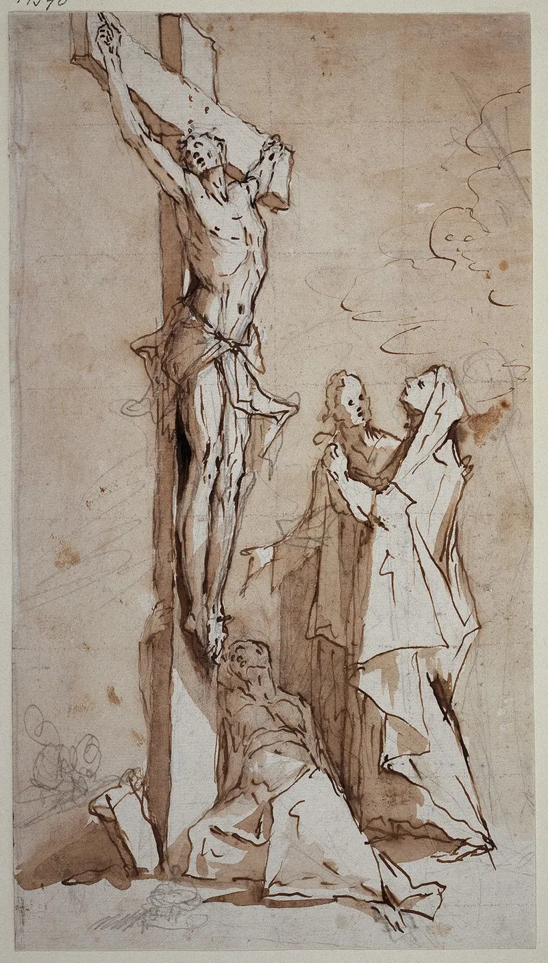 Maria Johannes Und Maria Magdalena Unter Dem Kreuz
