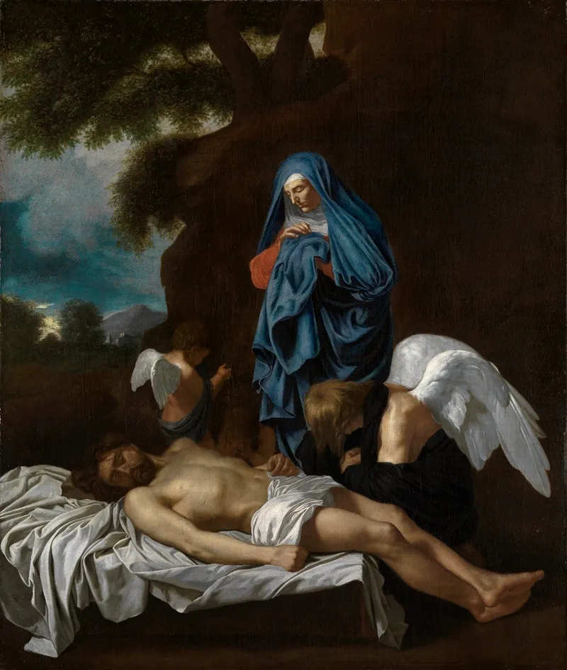 Maria Mit Dem Toten Christus Und Klagenden Engeln Wall Art by Bertholet Flémal - High-Resolution Digital Print