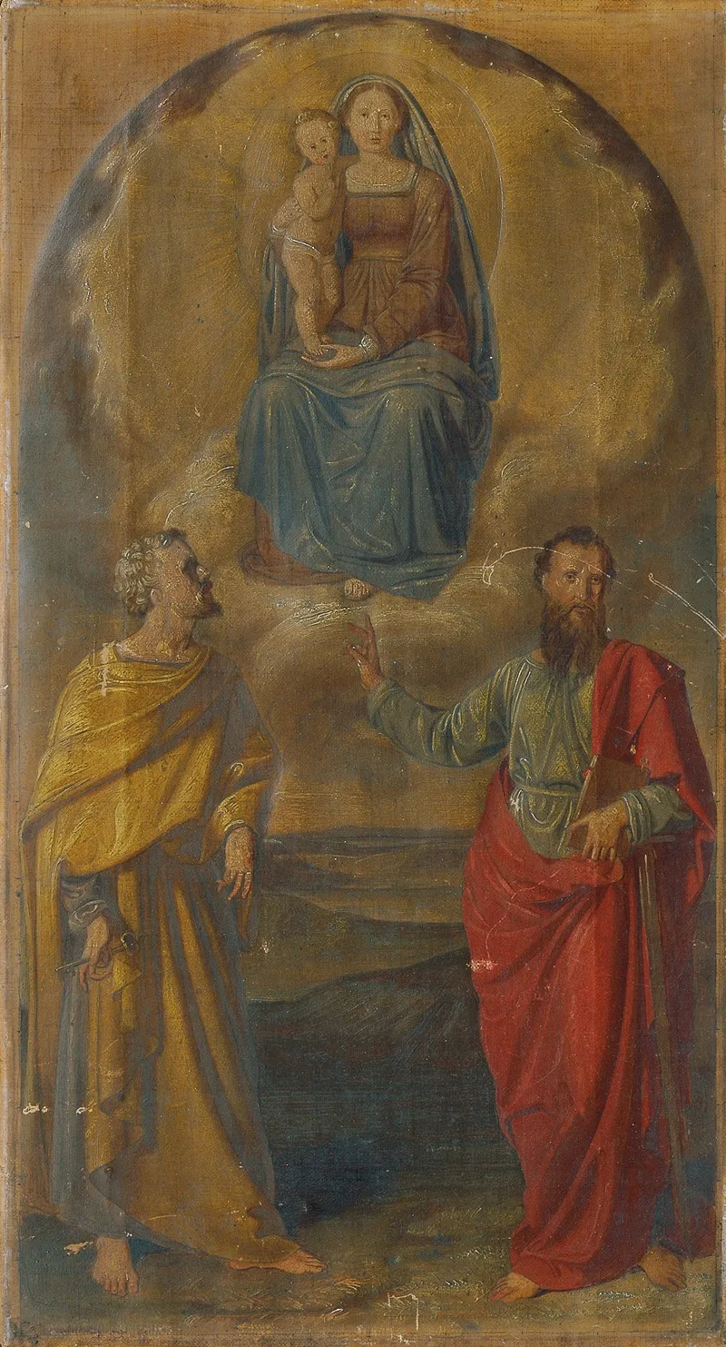 Maria Mit Jesuskind Und Den Heiligen Petrus Und Paulus Wall Art by Anton Psenner - High-Resolution Digital Print