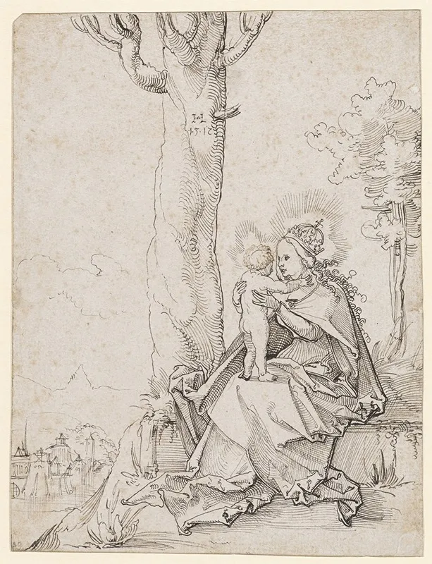 Maria Mit Kind In Der Landschaft 2 Wall Art by Hans Leu the younger - High-Resolution Digital Print