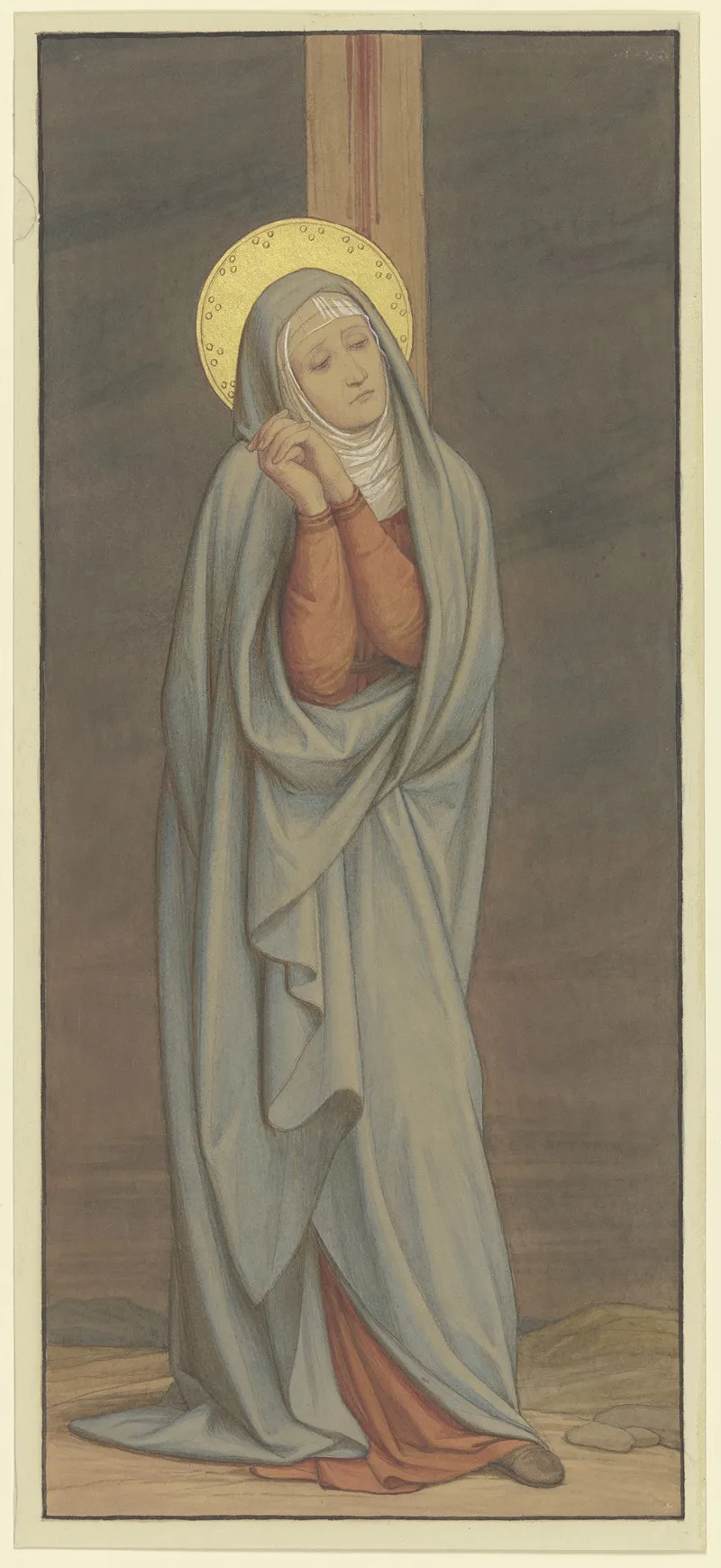 Maria Schmerzvoll Unterm Kreuz Wall Art by Eduard von Steinle - High-Resolution Digital Print
