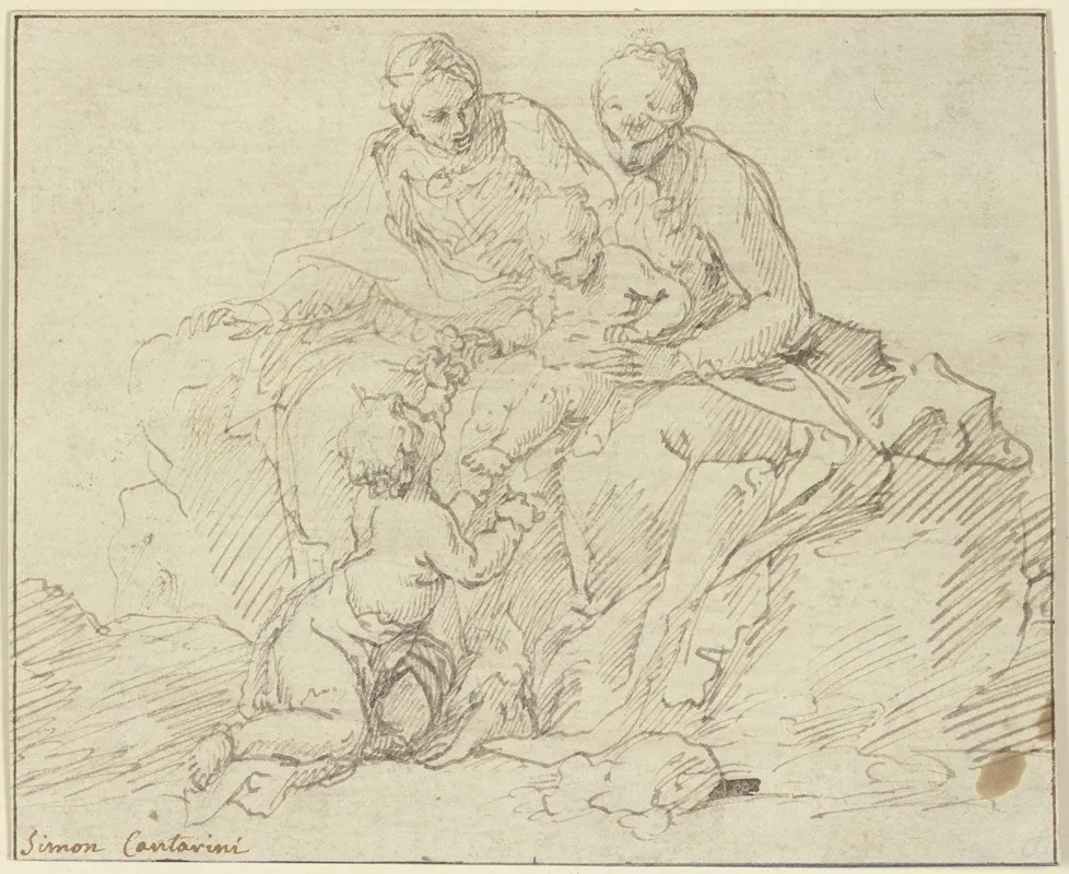 Maria Und Elisabeth Mit Dem Jesuskind Und Dem Johannesknaben