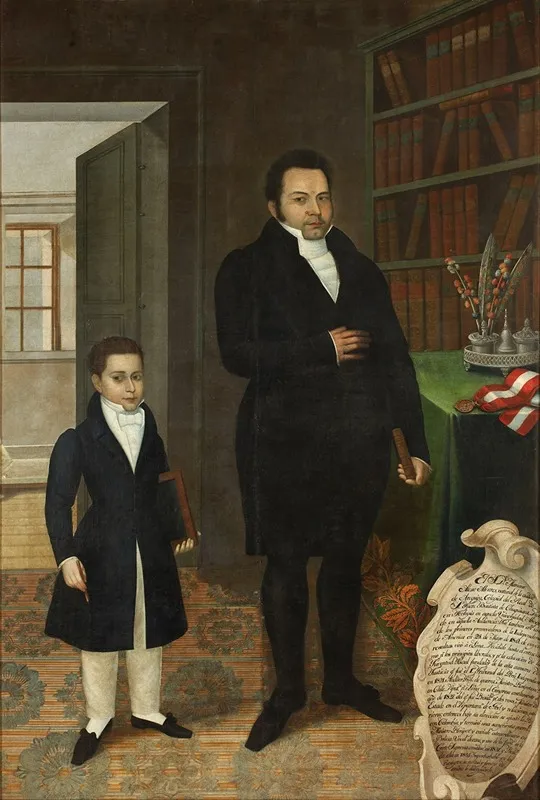 Mariano Alejo Alvarez And His Son Wall Art by José Gil de Castro - High-Resolution Digital Print