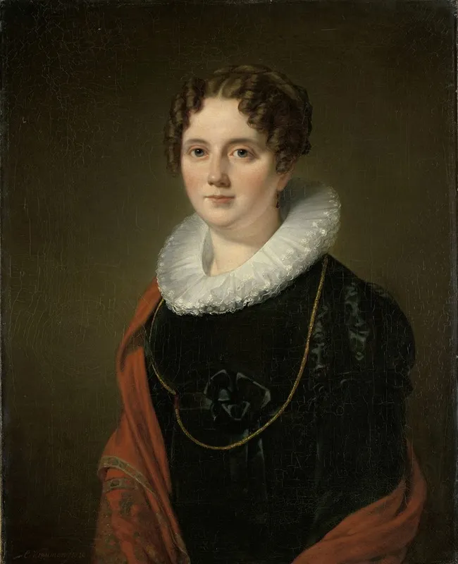 Marie Allebe Herckenrath Grandmother Of The Painter August Allebe Wall Art by Cornelis Kruseman - High-Resolution Digital Print