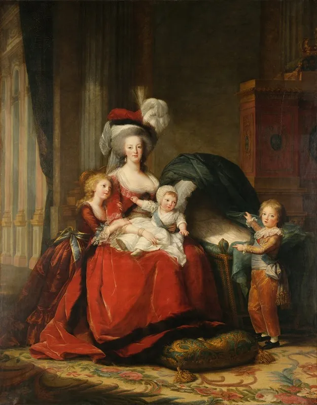 Marie Antoinette De Lorraine Habsbourg Queen Of France And Her Children Wall Art by Elisabeth Louise Vigée Le Brun - High-Resolution Digital Print