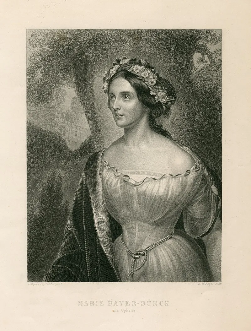 Marie Bayer Burck Als Ophelia In Shakespeares Hamlet Wall Art by Albert Henry Payne - High-Resolution Digital Print