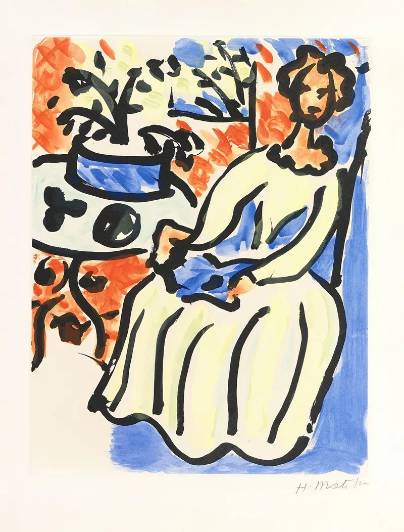 Marie Jose En Robe Jaune Wall Art by Henri Matisse - High-Resolution Digital Print