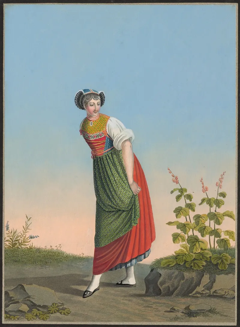 Marie Koenig Fille Dun Particulier Aise Du Canton De St Gall Wall Art by Jean Emmanuel Locher - High-Resolution Digital Print