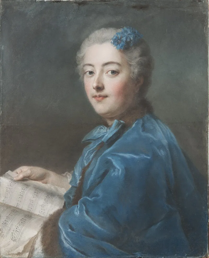 Marie Sophie De Courcillon Duchesse De Pecquigny Princesse De Rohan Wall Art by Maurice-Quentin de La Tour - High-Resolution Digital Print
