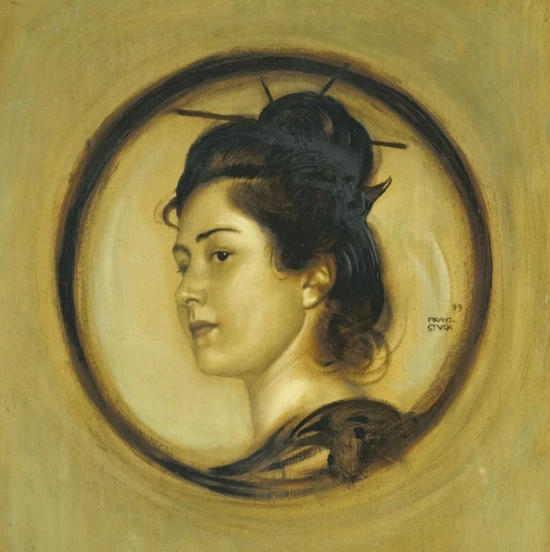 Marie Stuck In Japanischem Kostum The Artists Daughter Marie A La Japonnaise Wall Art by Franz von Stuck - High-Resolution Digital Print