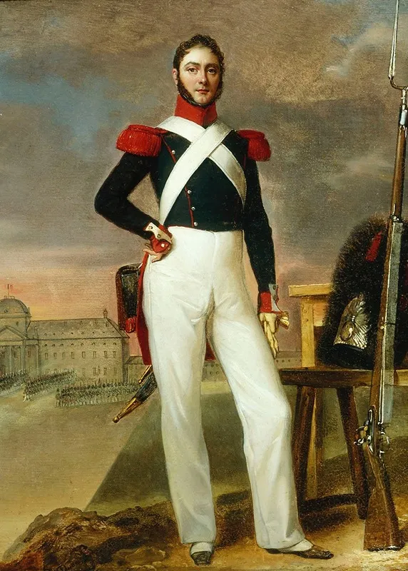 Marin Burty Marchand De Nouveautes En Tenue De Grenadier Wall Art by Alexandre-Jean Dubois-Drahonet - High-Resolution Digital Print