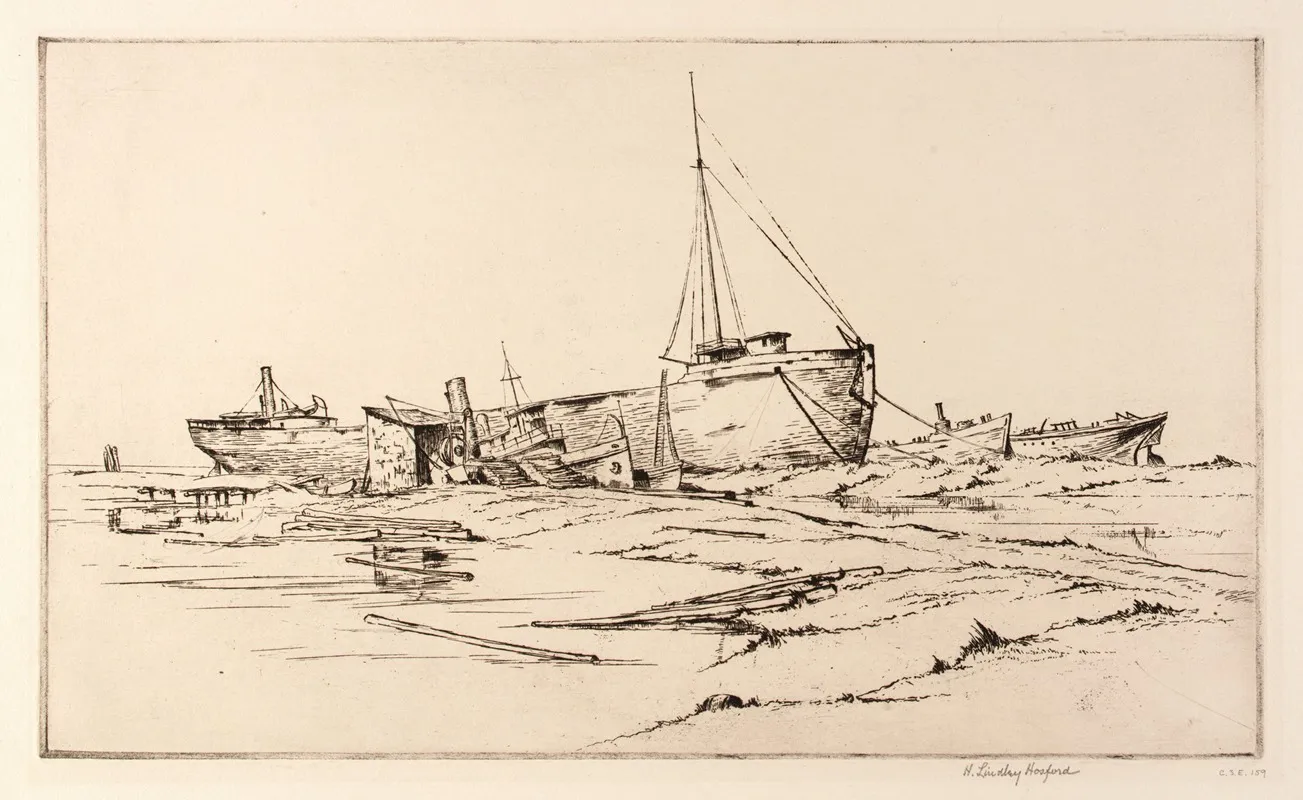 Marine Graveyard Port Arthur Wall Art by H. Lindley Hosford - High-Resolution Digital Print