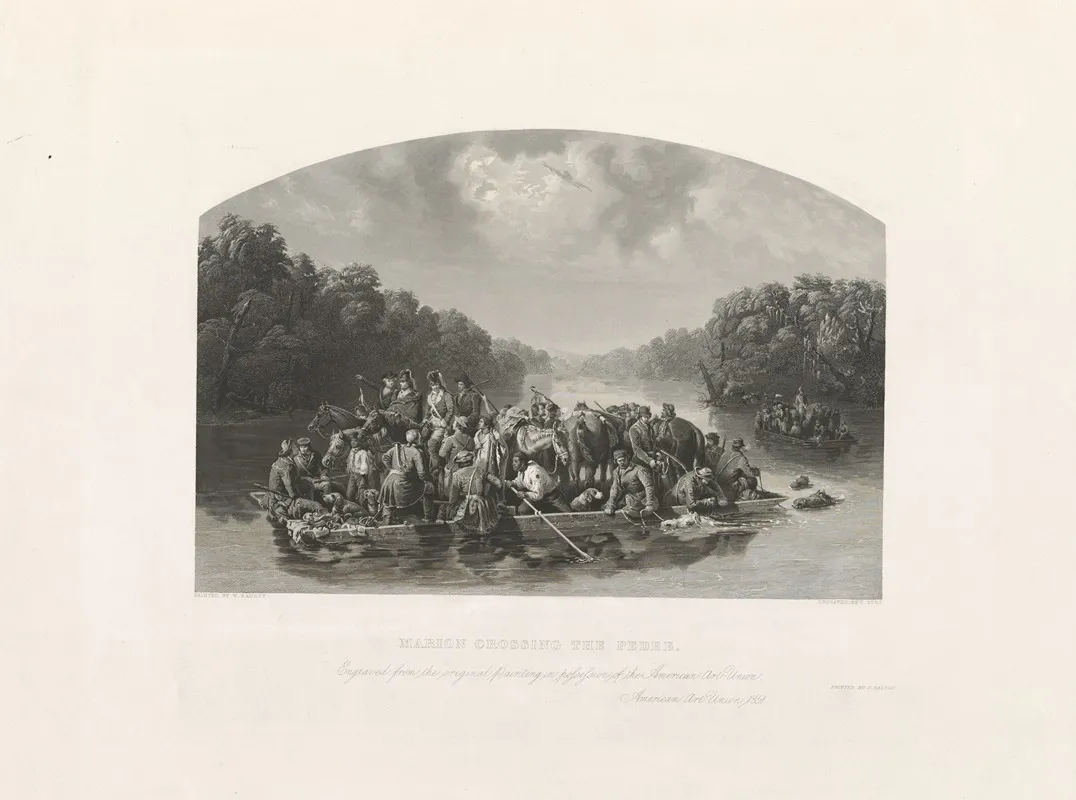 Marion Crossing The Pedee Wall Art by William Ranney - High-Resolution Digital Print