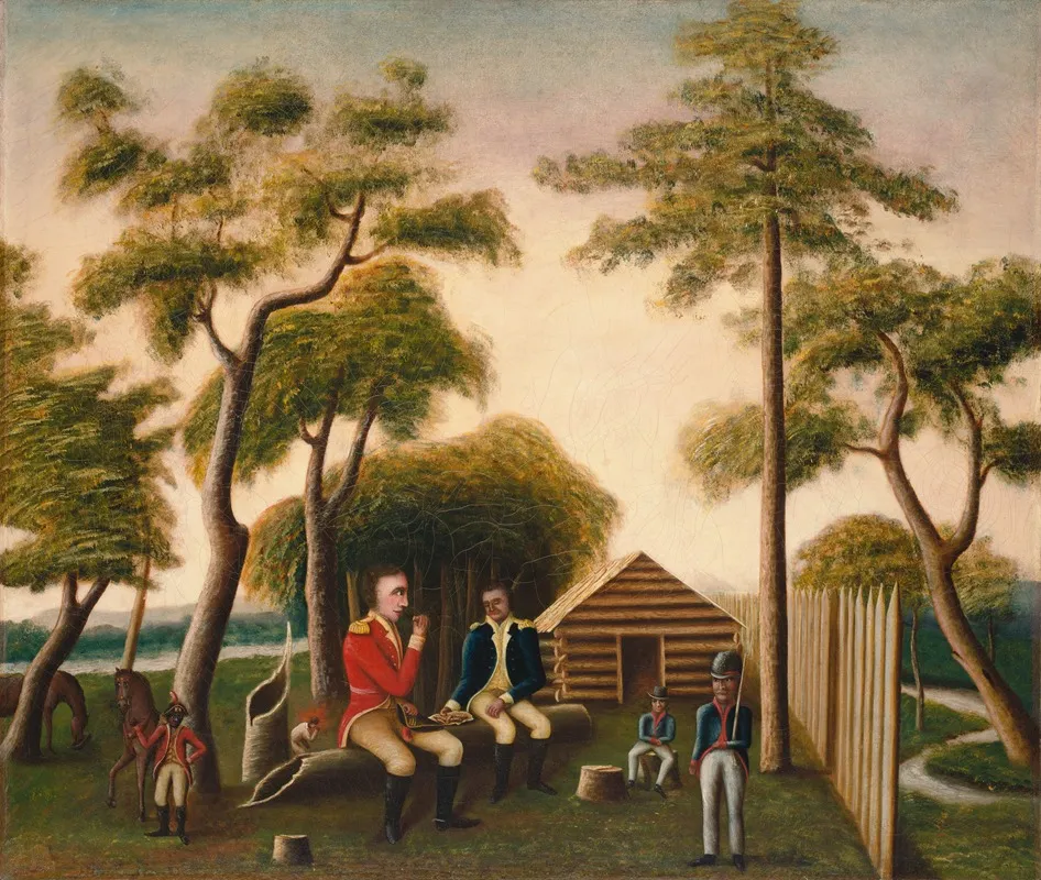 Marion Feasting The British Officer On Sweet Potatoes Wall Art by George Washington Mark - High-Resolution Digital Print