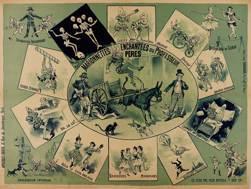 Marionnettes Enchantees Du Professeur Peres Wall Art by Cândido de Faria - High-Resolution Digital Print
