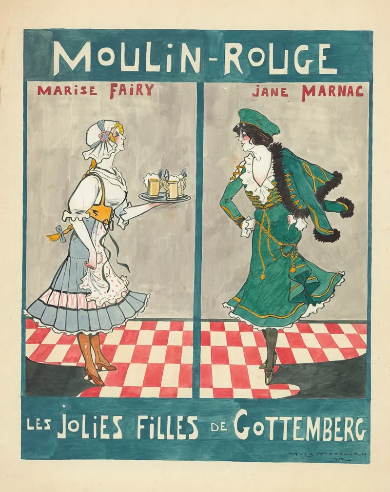 Marise Fairy Et Jane Marnac Dans Les Jolies Filles De Gottenberg De Georges Grossmith Et Berman
