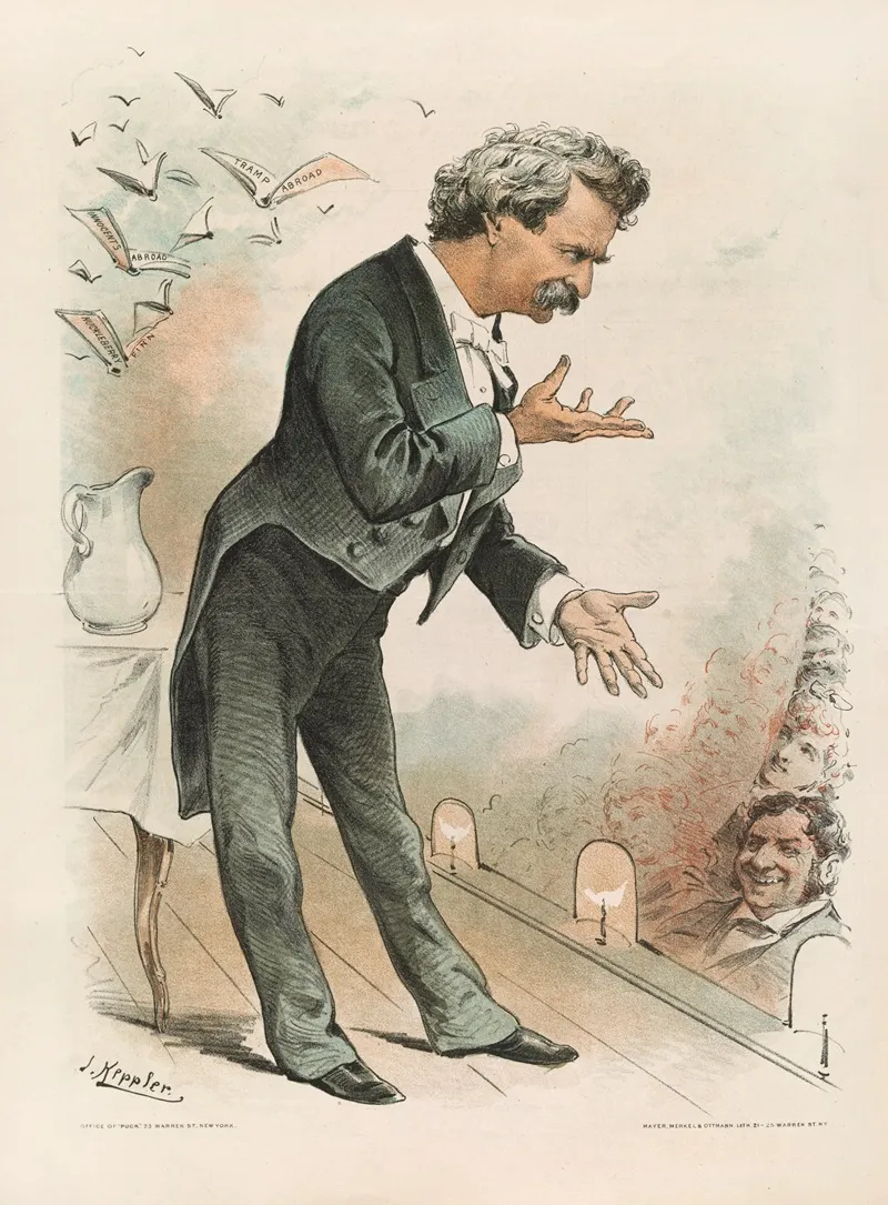 Mark Twain Americas Best Humorist Wall Art by Joseph Ferdinand Keppler - High-Resolution Digital Print