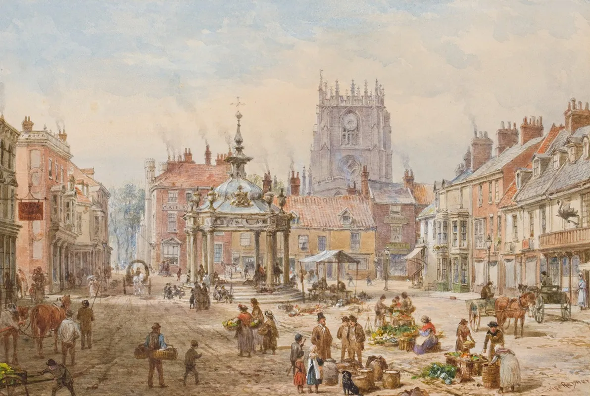 Market Cross Wall Art by Louise Rayner - High-Resolution Digital Print