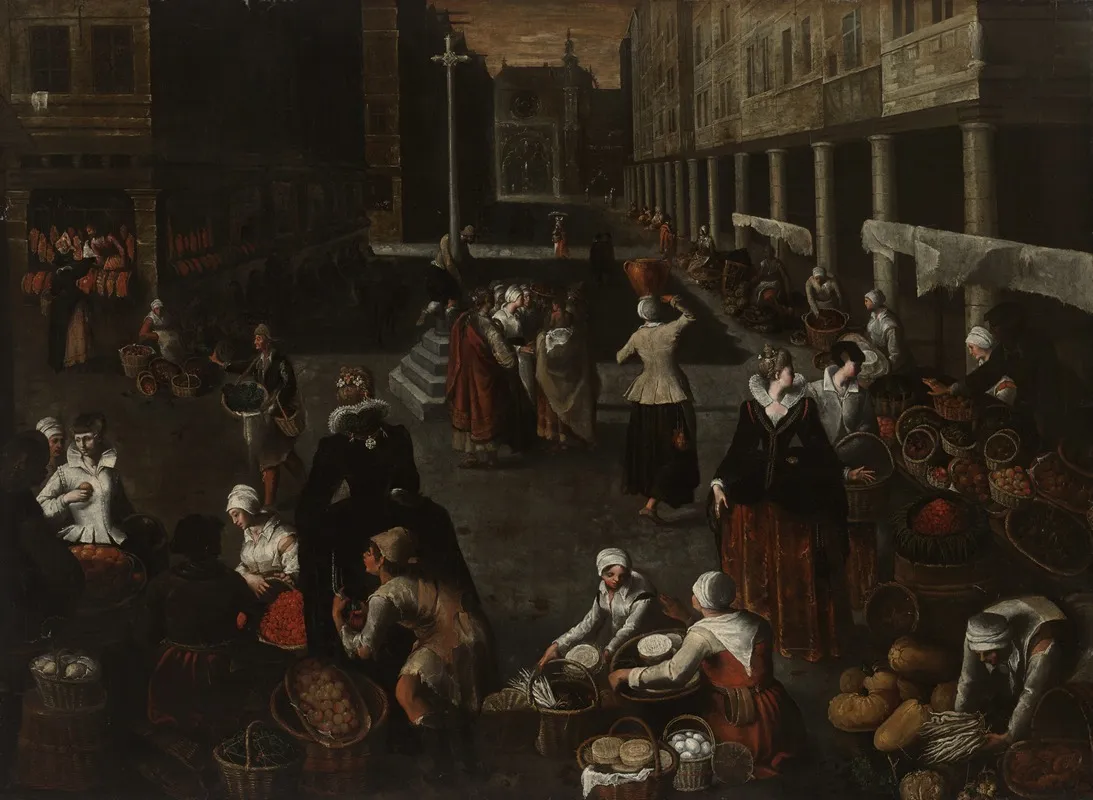 Market Scene 2 Wall Art by Hendrick Van Steenwijk The Elder - High-Resolution Digital Print