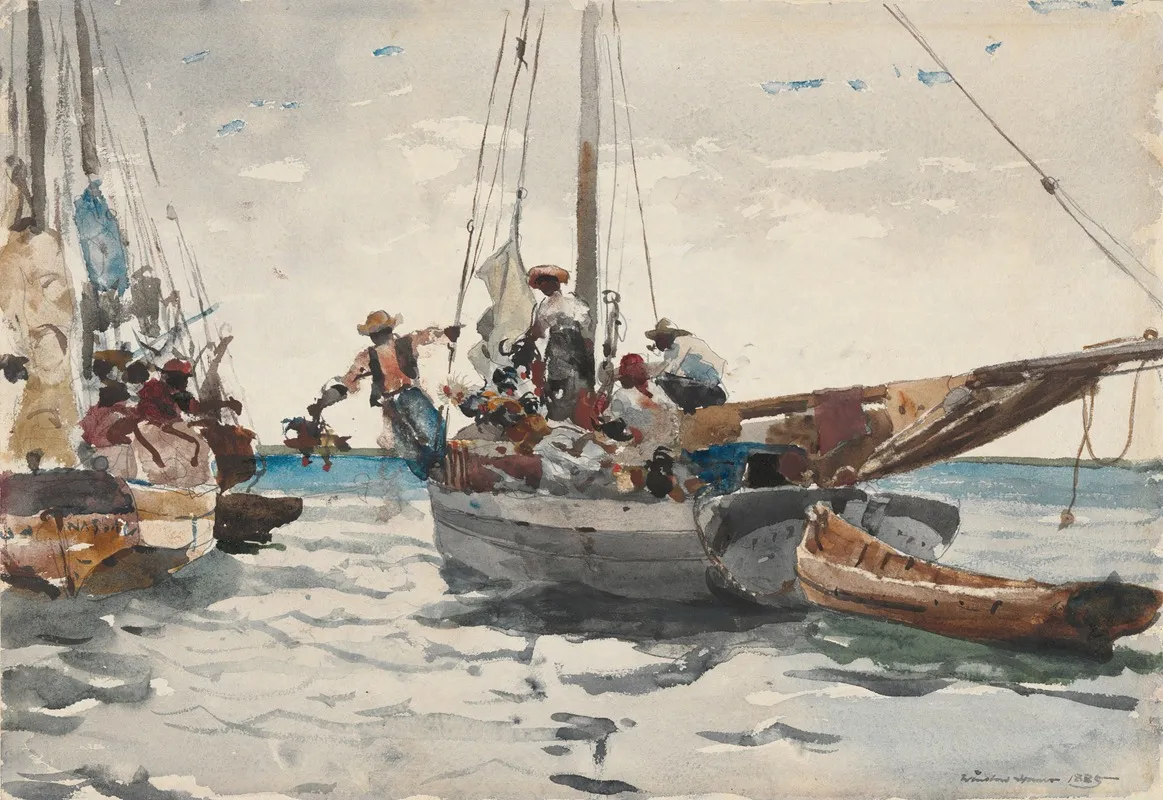 Market Scene Nassau Wall Art by Winslow Homer - High-Resolution Digital Print