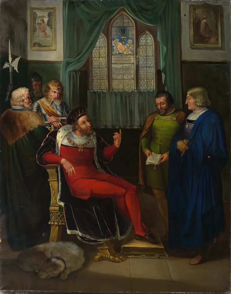 Markgraf Christoph I Von Baden Empfangt Gesandte Kaiser Maximilians Wall Art by Sophie Reinhard - High-Resolution Digital Print
