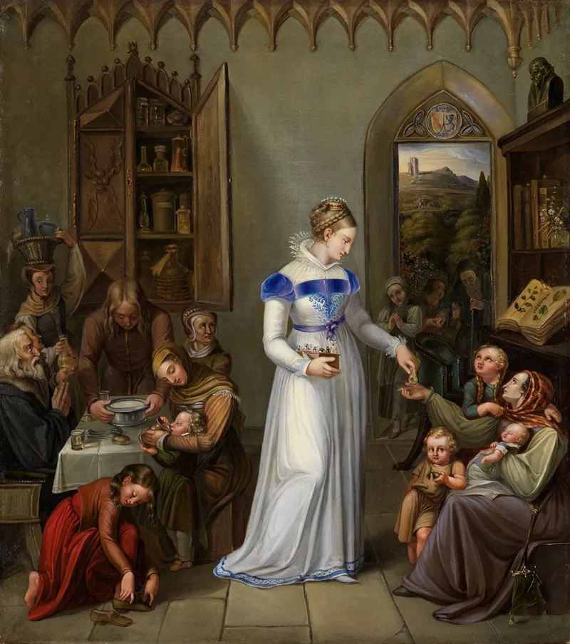 Markgrafin Anna Von Baden Durlach Verteilt Almosen An Arme Und Kranke Wall Art by Sophie Reinhard - High-Resolution Digital Print