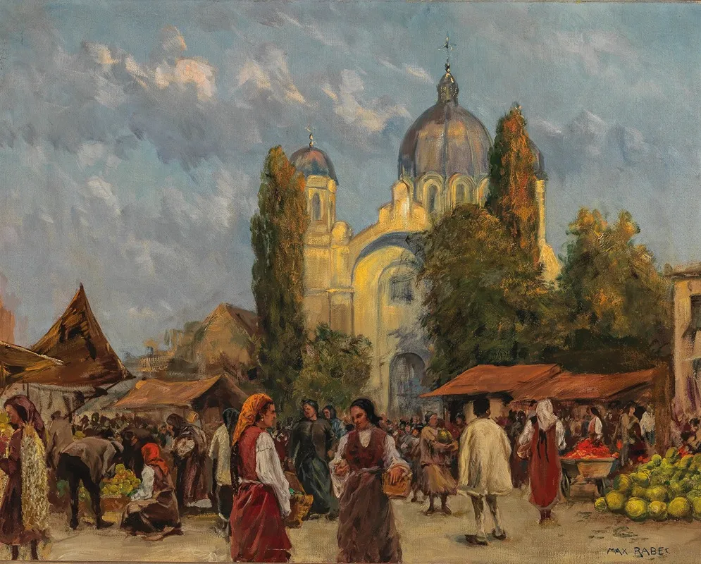 Markt In Sofia Wall Art by Max Friedrich Rabes - High-Resolution Digital Print