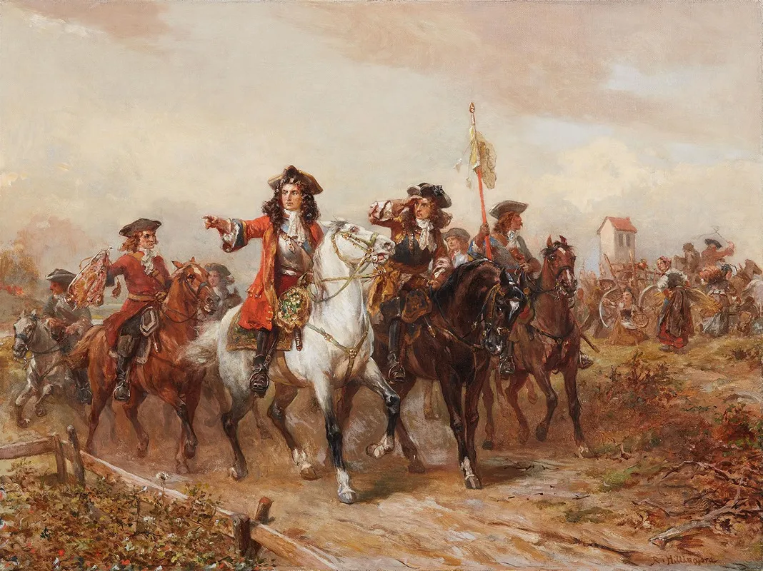 Marlborough Und Prinz Ruprecht Bei Der Heeresinspektion Wall Art by Robert Alexander Hillingford - High-Resolution Digital Print