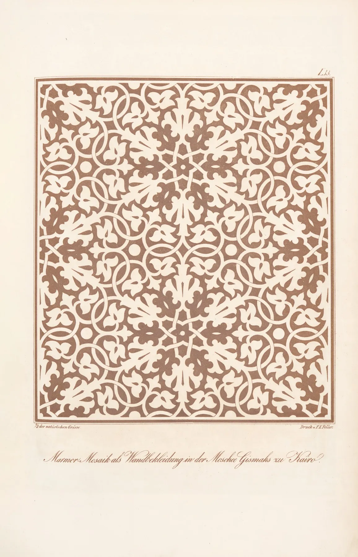 Marmor Mosaik Als Wandbekleidung In Der Moschee Gismahs Zu Kairo 2 Wall Art by Friedrich Maximilian Hessemer - High-Resolution Digital Print