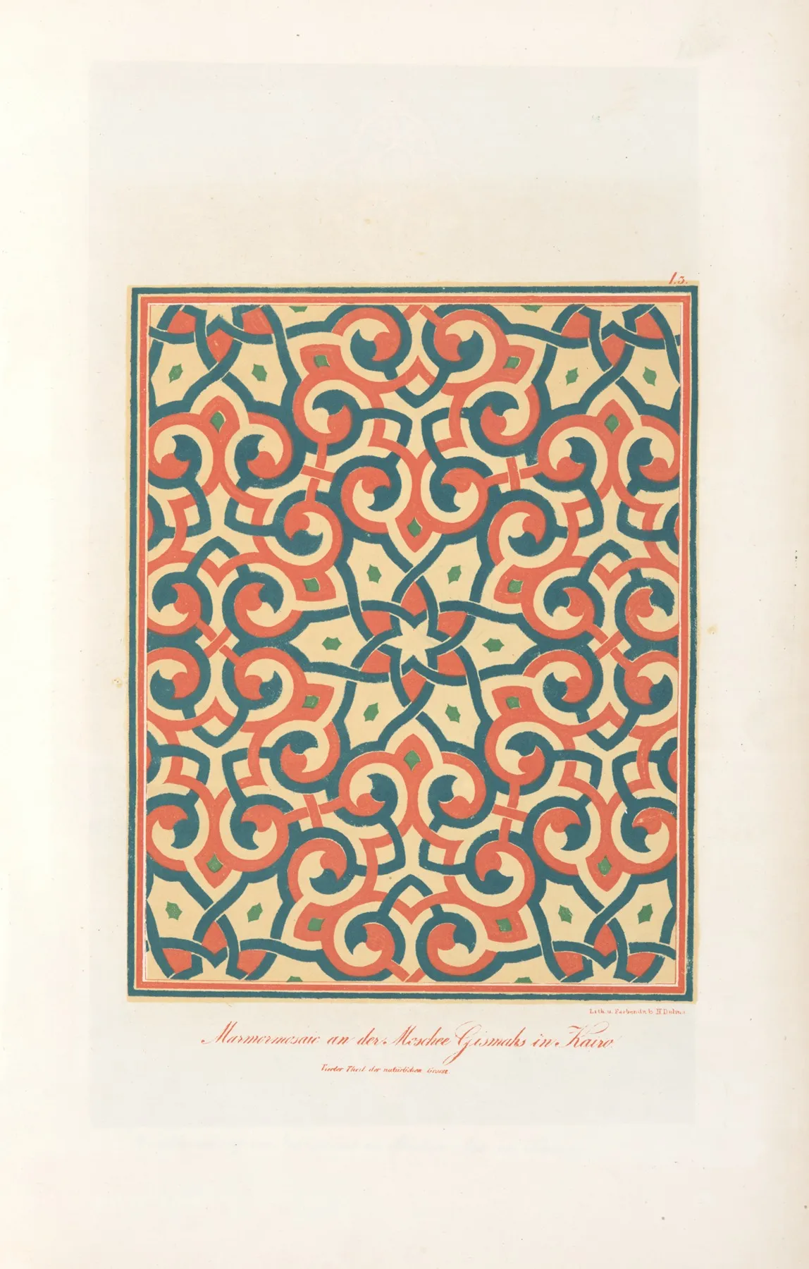 Marmormosaik An Der Mosehee Gismahs Zu Kairo Wall Art by Friedrich Maximilian Hessemer - High-Resolution Digital Print