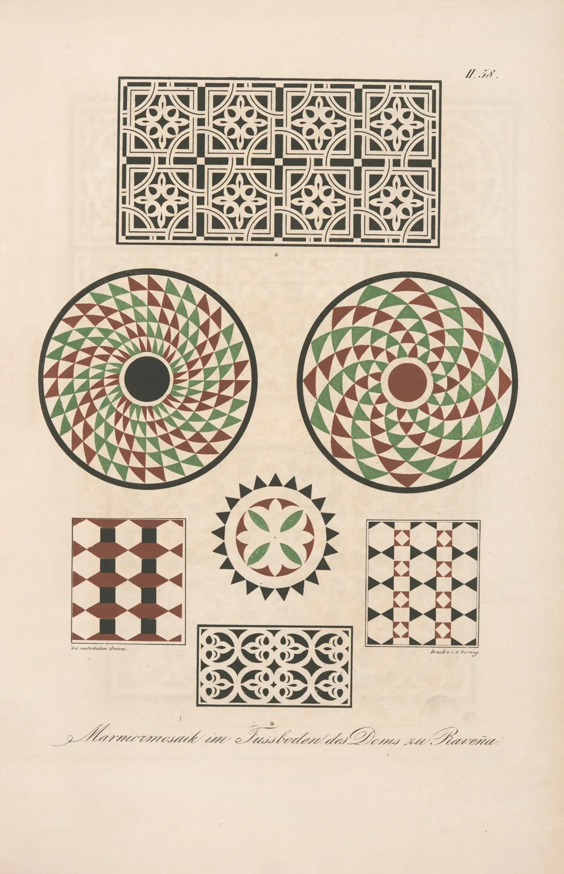 Marmormosaik Im Fussboden Des Doms Zu Ravenna 2 Wall Art by Friedrich Maximilian Hessemer - High-Resolution Digital Print