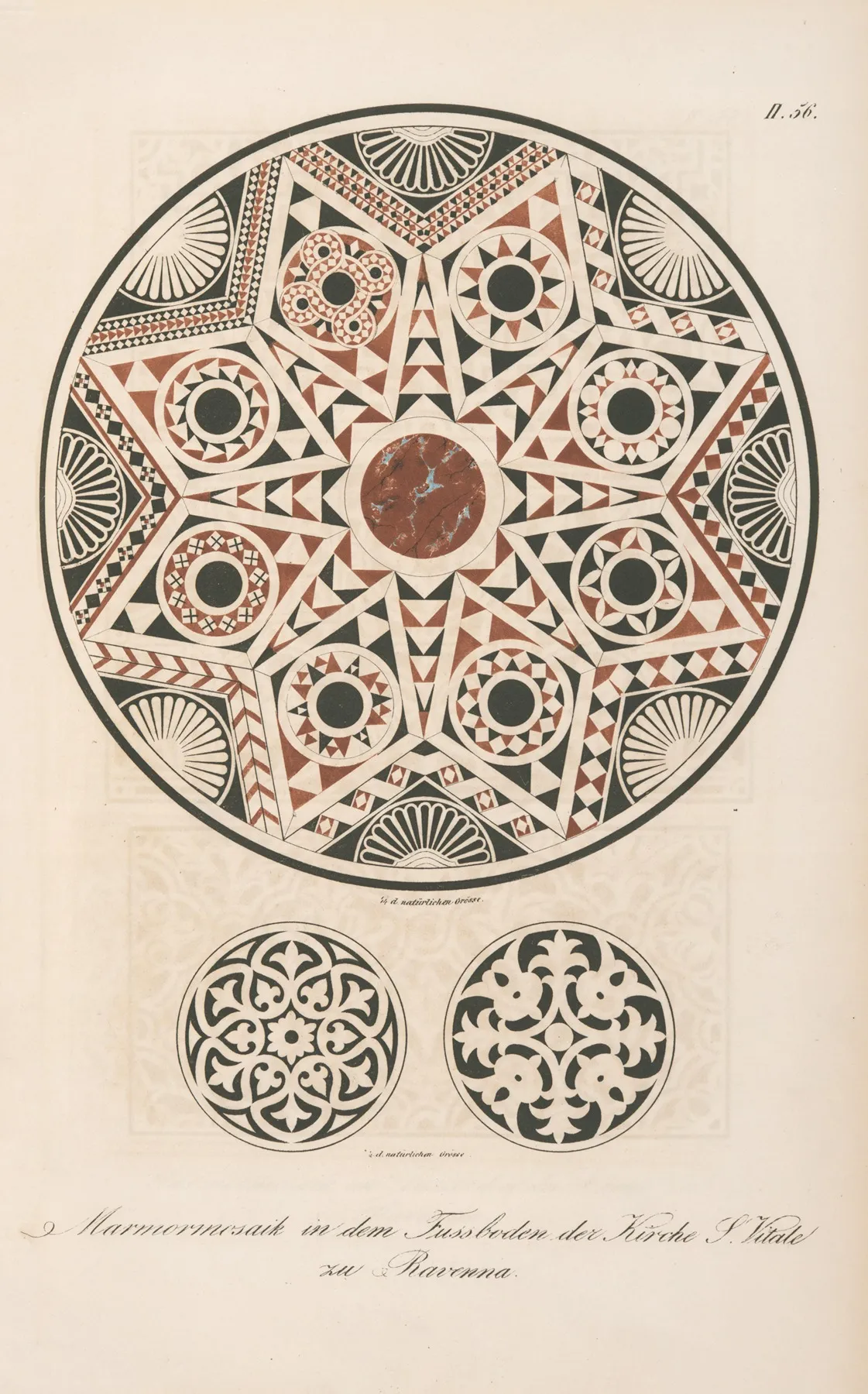 Marmormosaik In Dem Fussboden Der Kirche S Vitale Zu Ravenna Wall Art by Friedrich Maximilian Hessemer - High-Resolution Digital Print