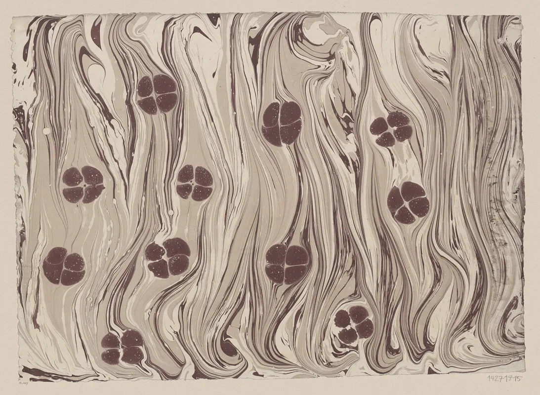 Marmorpapier Mit Blutenmotiven 2