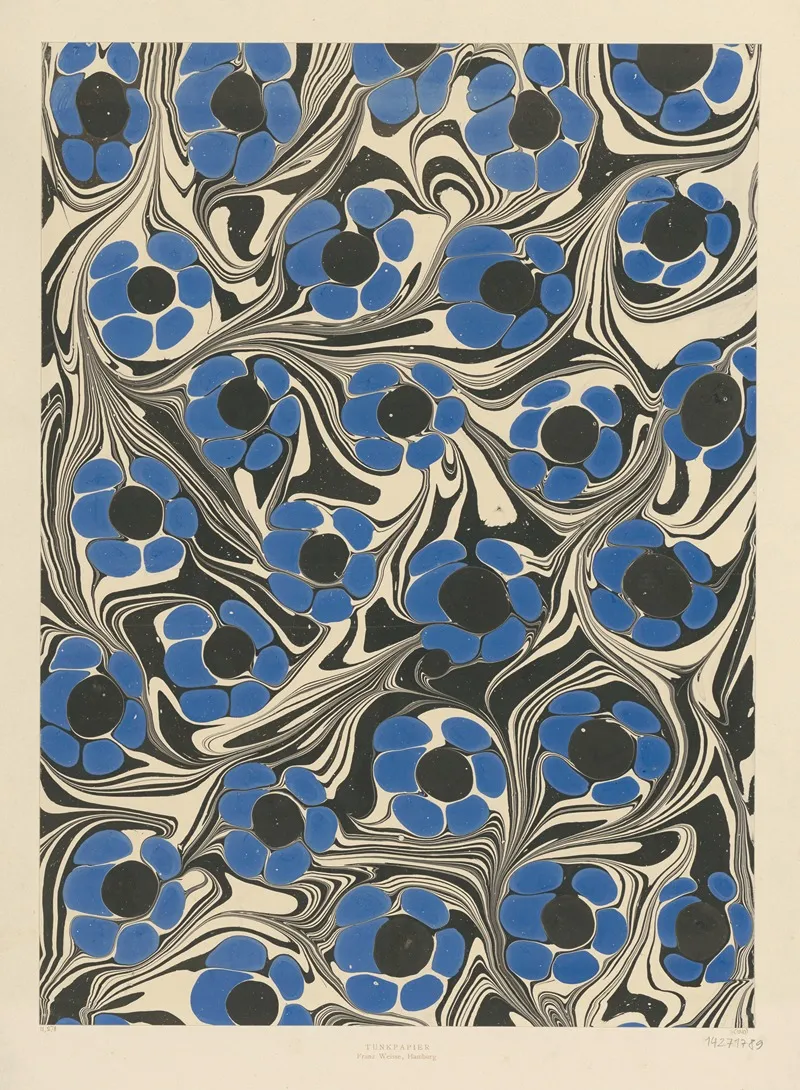 Marmorpapier Mit Blutenmotiven 5