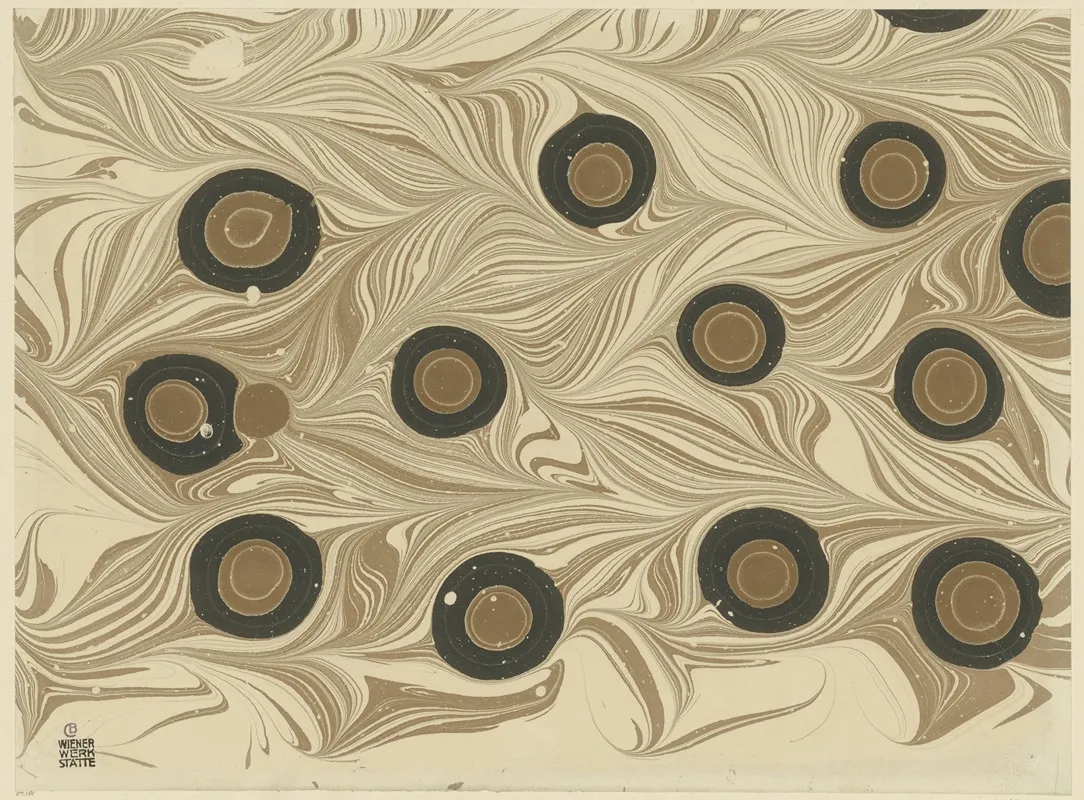 Marmorpapier Mit Pfauenfedermotiv 2