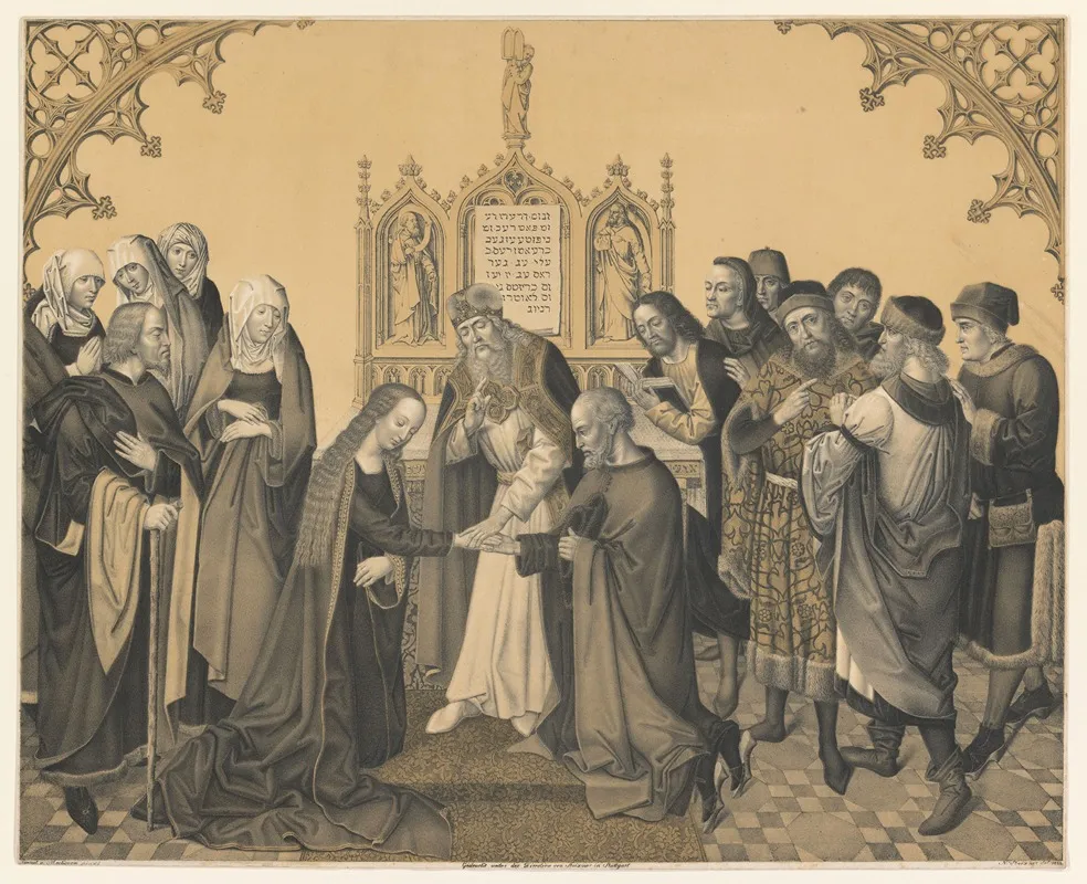 Marriage Of Joseph And Mary Wall Art by Johann Nepomuk Strixner - High-Resolution Digital Print