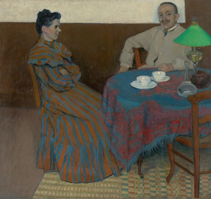 Married Couple At The Table Wall Art by Július Andorko - High-Resolution Digital Print