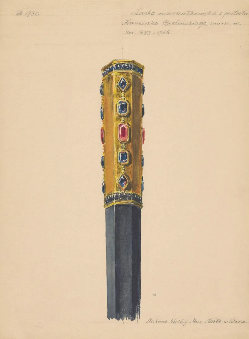 Marshals Baton From The Portrait Of Pawel Karol Sanguszko 1680 1750 Grand Marshal Of Lithuania