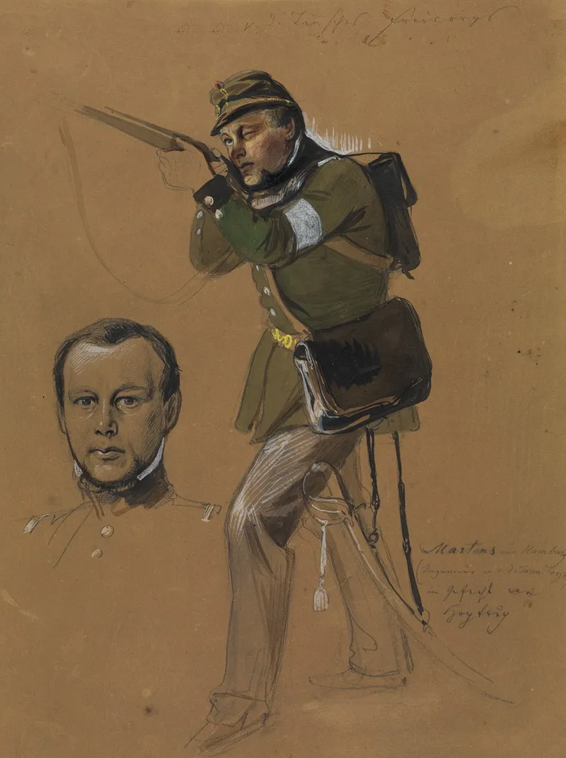 Martens From Hamburg Engineer In The V D Tann Corps In The Battle Of Hoptrup Wall Art by Feodor Dietz - High-Resolution Digital Print