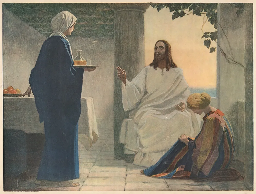 Martha Jesus And Mary Wall Art by Gebhard Fugel - High-Resolution Digital Print