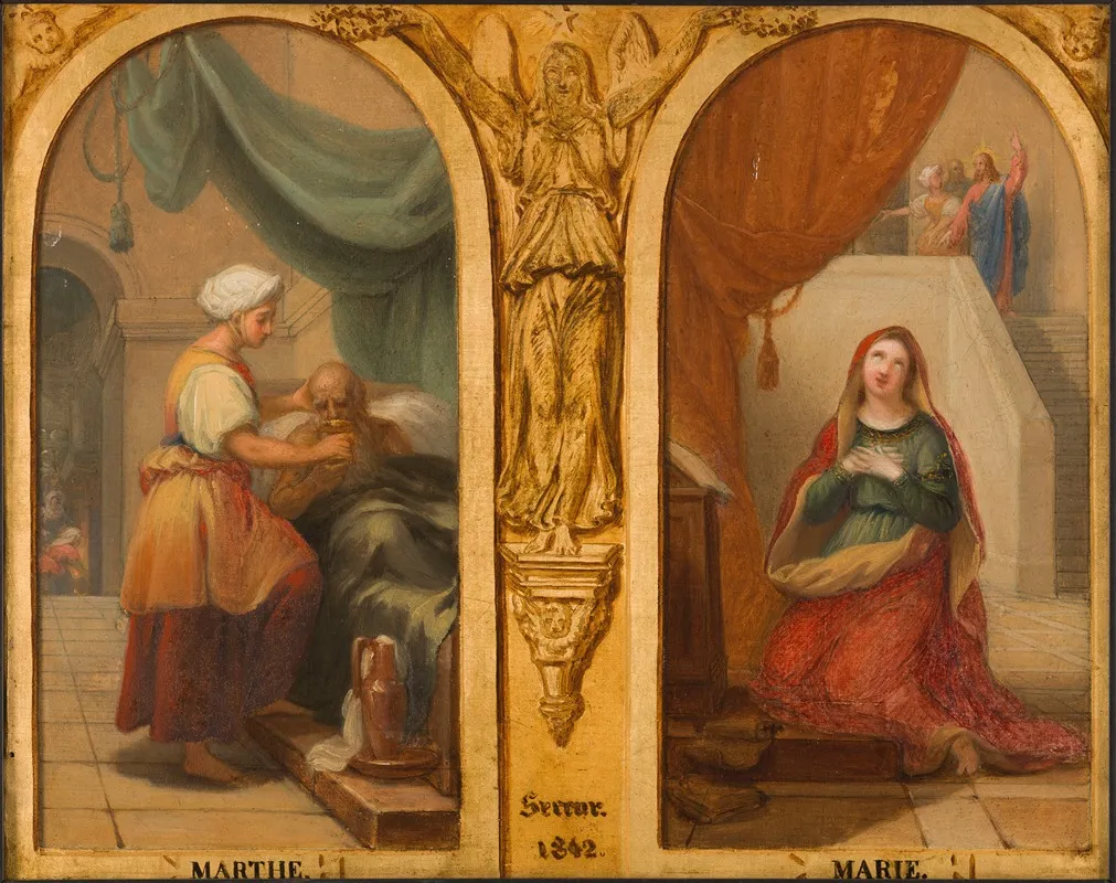 Marthe Et Marie Wall Art by Henri Auguste Calixte César Serrur - High-Resolution Digital Print