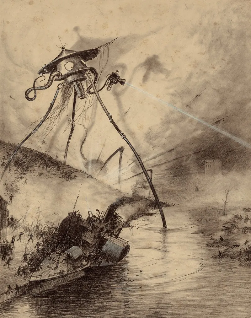 Martian Fighting Machine In The Thames Valley