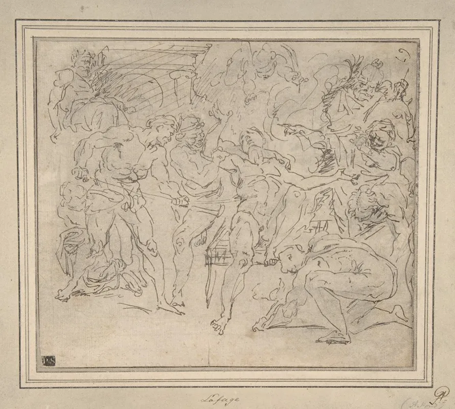 Martydom Of St Lawrence Wall Art by Raymond de La Fage - High-Resolution Digital Print