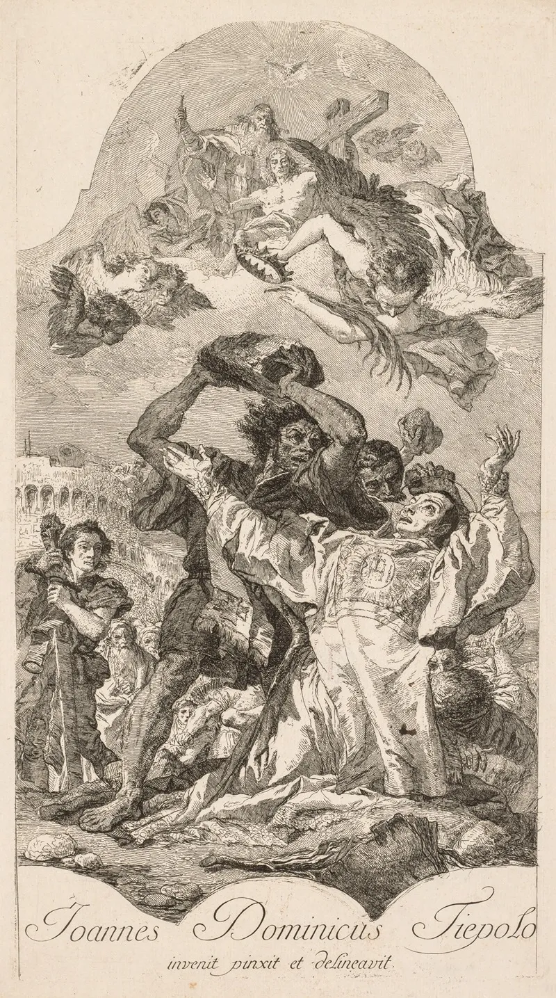 Martyrdom Of St Stephen Wall Art by Giovanni Domenico Tiepolo - High-Resolution Digital Print